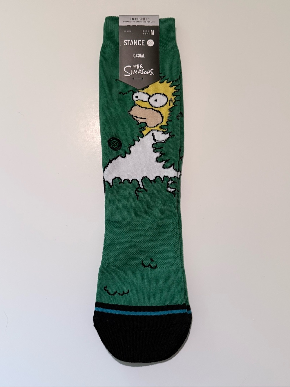 Stance Brand Simpsons Crew Socks Funny Homer Simpson disappearing into the bush